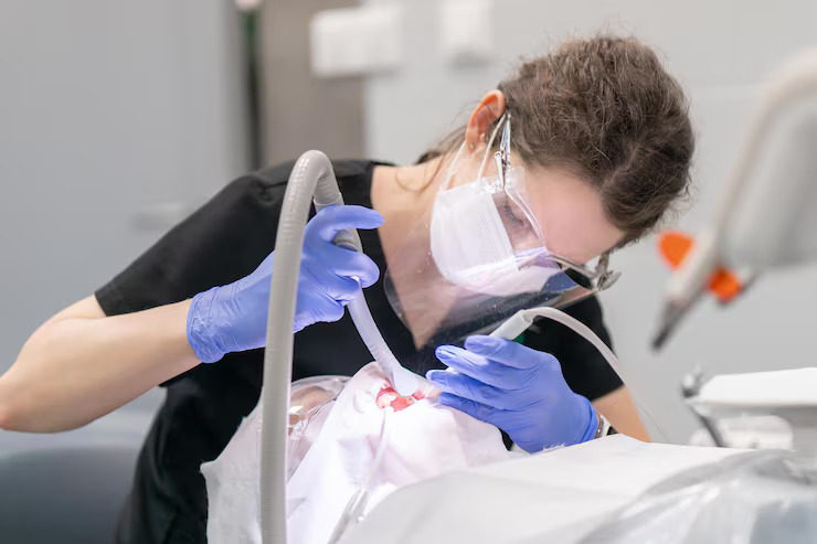 Dentist providing sedation treatment